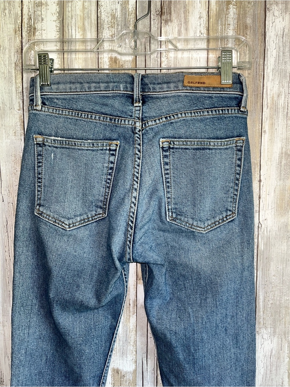 GRLFRND Naomi High Rise 26 Distressed Straight Crop Revolve I Will Survive Wash - Picture 8 of 9